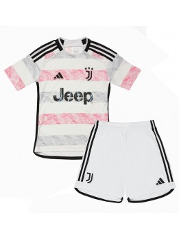 Billige Juventus Bortedraktsett Barn 2023-24 Kortermet (+ Korte bukser)